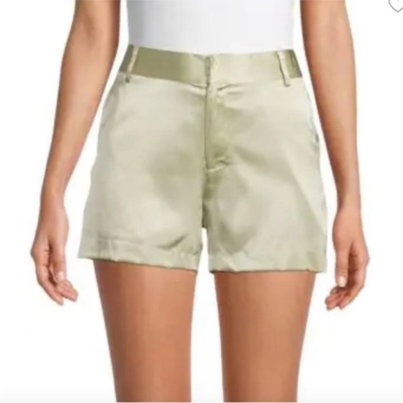 SER.O.YA Pants - SER.O.YA Jesse Silk Blend Light Sage Green Trouser Shorts Size 26